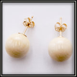 Mammoth Ivory Stud Earrings - 8 mm