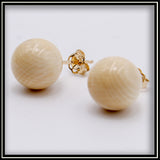 Mammoth Ivory Stud Earrings - 8 mm